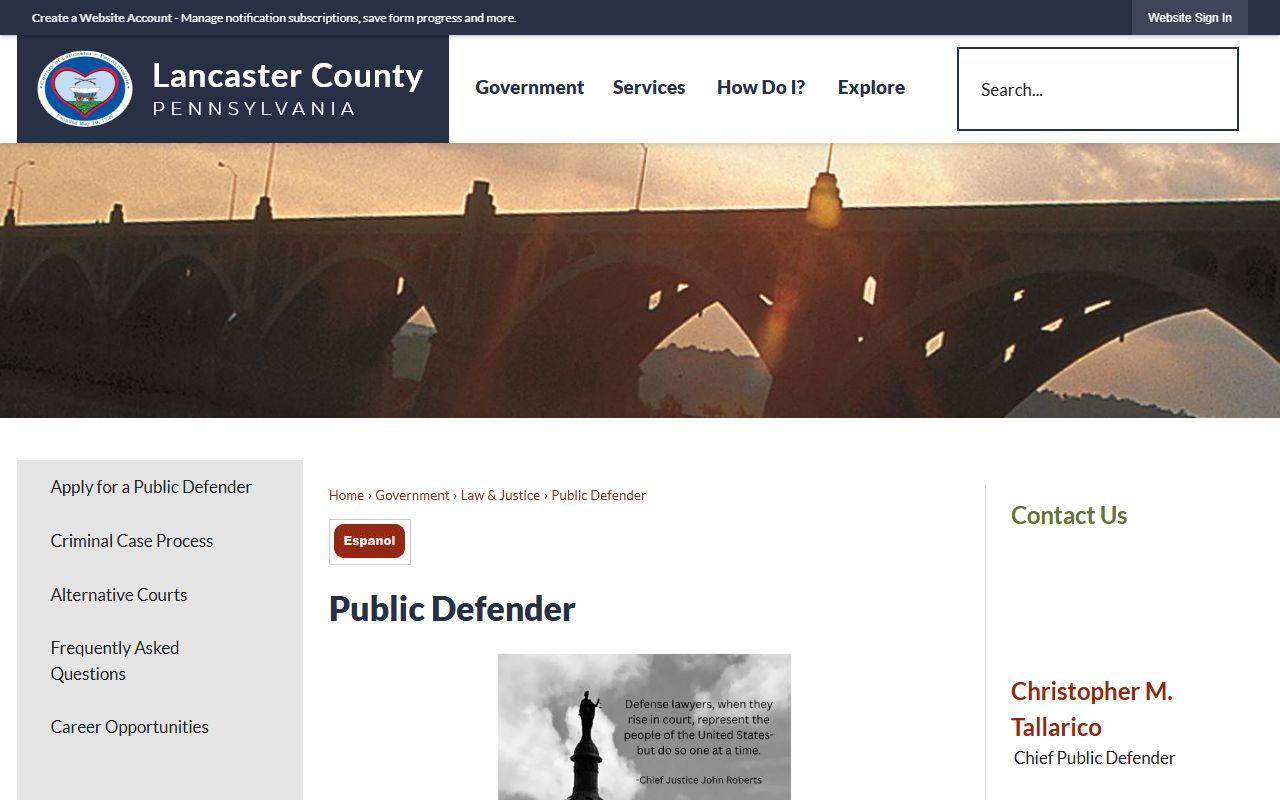 Lancaster County arrest records public defender charge help