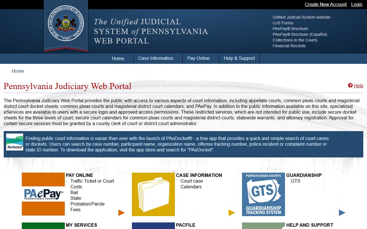 Lancaster County court dockets PAeDocket portal information
