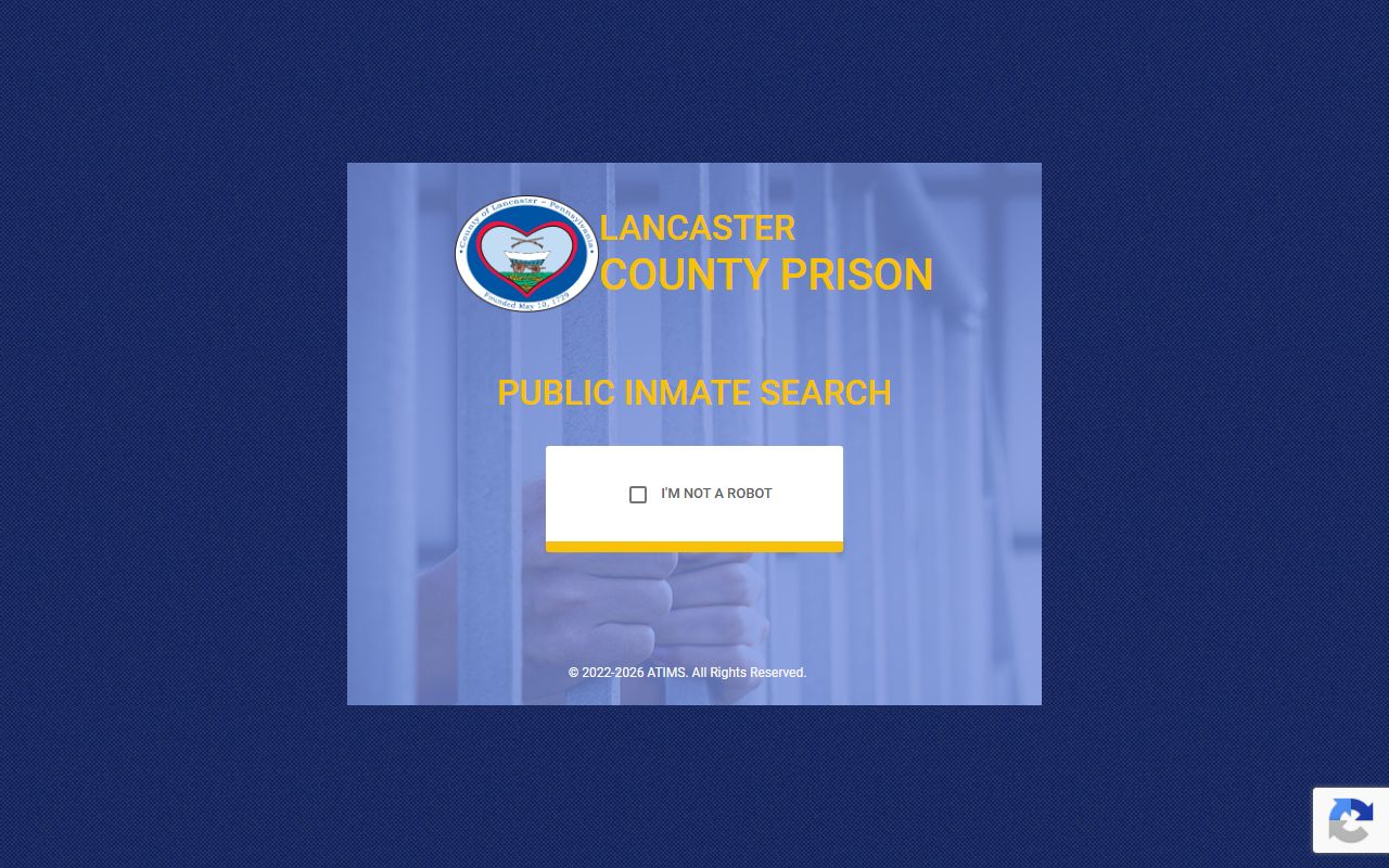 Lancaster County inmate records public inmate search portal