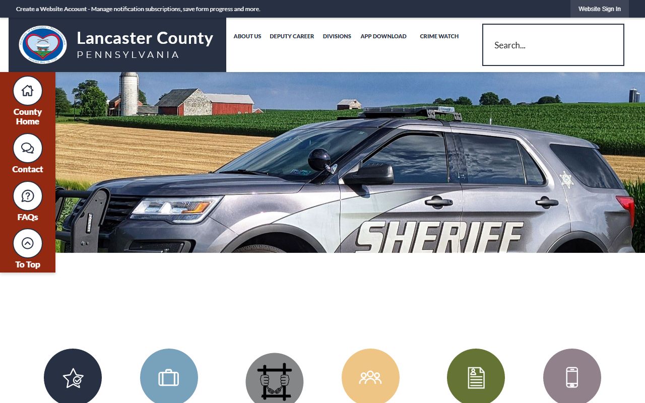 Lancaster County warrant records sheriff office homepage